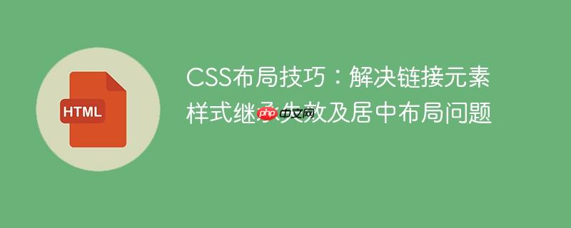 CSS布局技巧:解决链接元素样式继承失效及居中布局问题