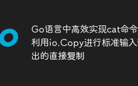 Go语言中高效实现cat命令：利用io.Copy进行标准输入输出的直接复制