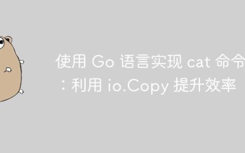 使用 Go 语言实现 cat 命令：利用 io.Copy 提升效率