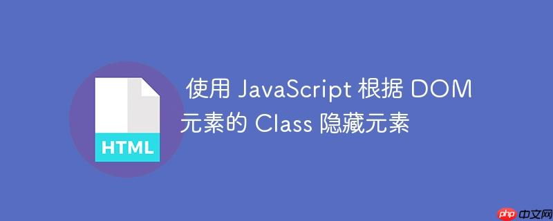 使用 JavaScript 根据 DOM 元素的 Class 隐藏元素