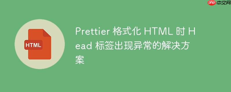 prettier 格式化 html 时 head 标签出现异常的解决方案