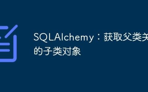 SQLAlchemy：获取父类关联的子类对象