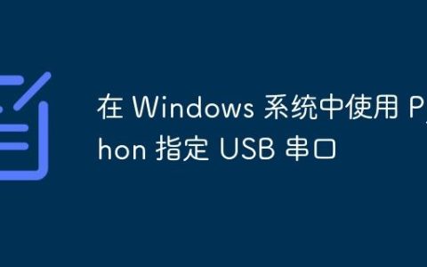 在 Windows 系统中使用 Python 指定 USB 串口