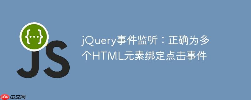 jQuery事件监听:正确为多个HTML元素绑定点击事件
