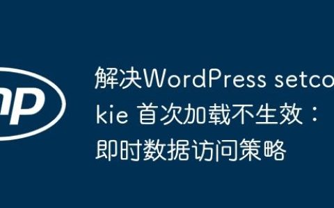 解决WordPress setcookie 首次加载不生效：即时数据访问策略