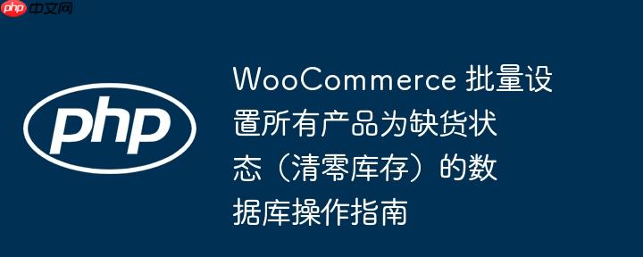 WooCommerce 批量设置所有产品为缺货状态(清零库存)的数据库操作指南