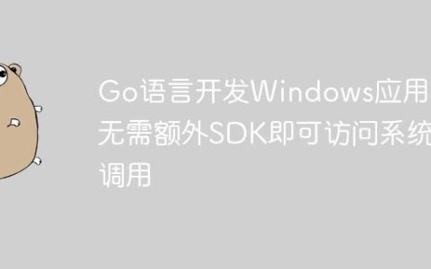 Go语言开发Windows应用：无需额外SDK即可访问系统调用