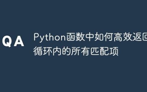Python函数中如何高效返回循环内的所有匹配项