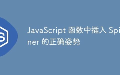 JavaScript 函数中插入 Spinner 的正确姿势