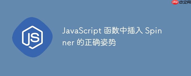 javascript 函数中插入 spinner 的正确姿势