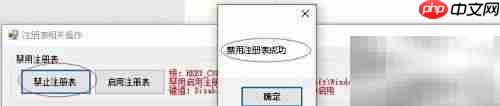 C禁用启用注册表操作