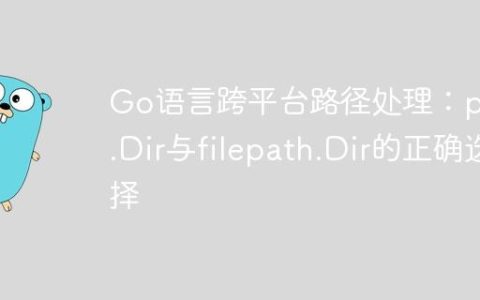 Go语言跨平台路径处理：path.Dir与filepath.Dir的正确选择