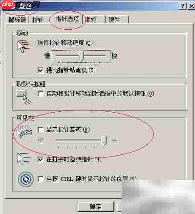 Win Server 2003显示鼠标轨迹