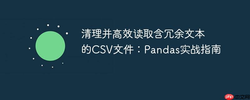 清理并高效读取含冗余文本的CSV文件:Pandas实战指南