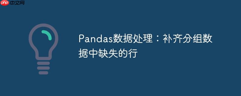 Pandas数据处理:补齐分组数据中缺失的行