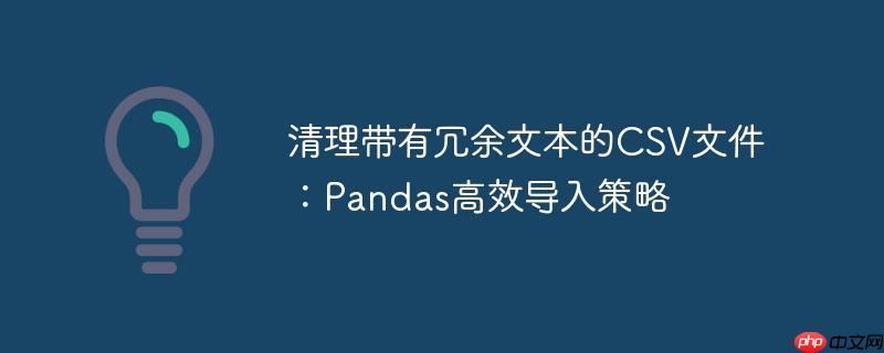 清理带有冗余文本的CSV文件:Pandas高效导入策略