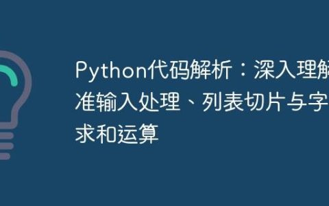 Python代码解析：深入理解标准输入处理、列表切片与字节求和运算