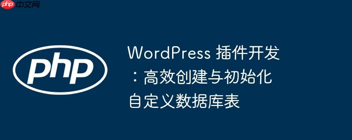 wordpress 插件开发:高效创建与初始化自定义数据库表