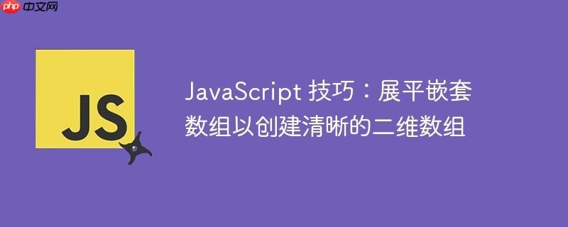 javascript 技巧:展平嵌套数组以创建清晰的二维数组