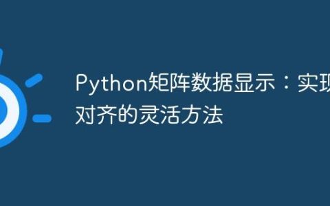 Python矩阵数据显示：实现列对齐的灵活方法