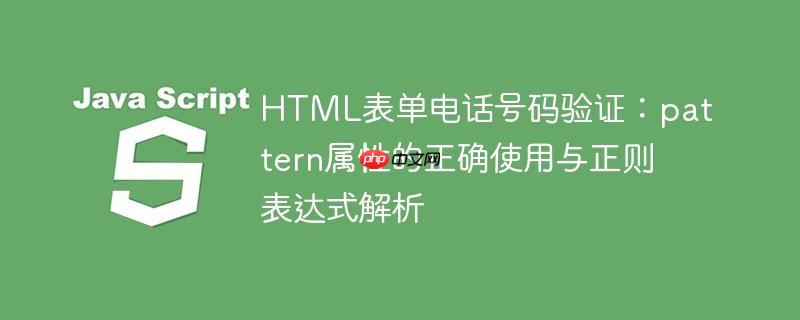 HTML表单电话号码验证:pattern属性的正确使用与正则表达式解析