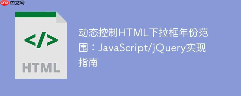 动态控制HTML下拉框年份范围:JavaScript/jQuery实现指南