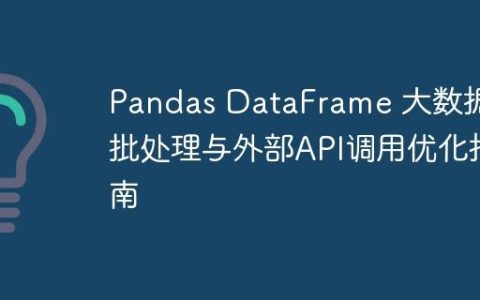 Pandas DataFrame 大数据分批处理与外部API调用优化指南