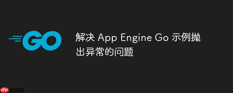 解决 app engine go 示例抛出异常的问题