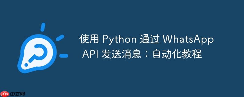 使用 python 通过 whatsapp api 发送消息：自动化教程