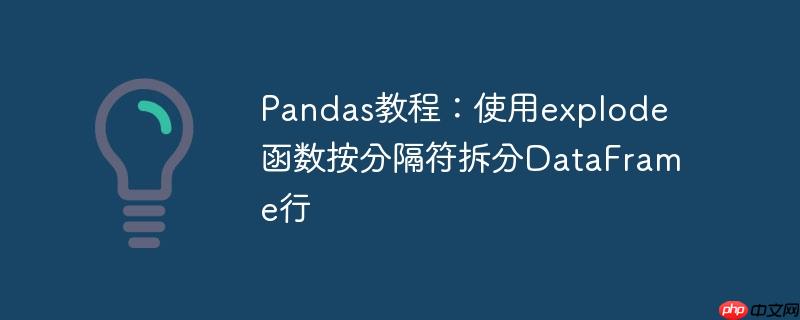 Pandas教程:使用explode函数按分隔符拆分DataFrame行