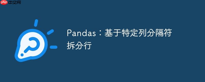 pandas:基于特定列分隔符拆分行