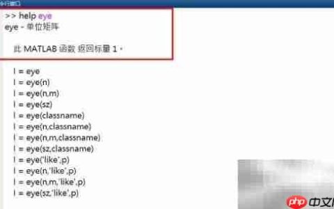 MATLAB中eye函数用法详解