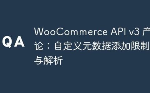 WooCommerce API v3 产品评论：自定义元数据添加限制与解析