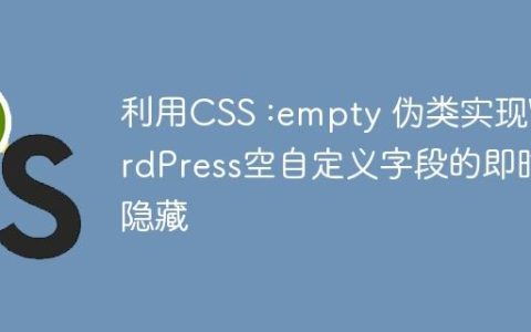 利用CSS :empty 伪类实现WordPress空自定义字段的即时隐藏