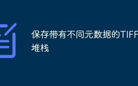 保存带有不同元数据的TIFF堆栈