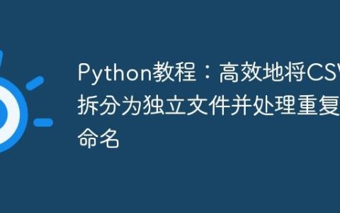 Python教程：高效地将CSV行拆分为独立文件并处理重复命名