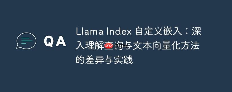 Llama Index 自定义嵌入:深入理解查询与文本向量化方法的差异与实践