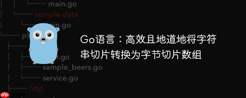 Go语言：高效且地道地将字符串切片转换为字节切片数组