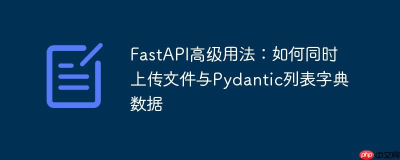 FastAPI高级用法：如何同时上传文件与Pydantic列表字典数据