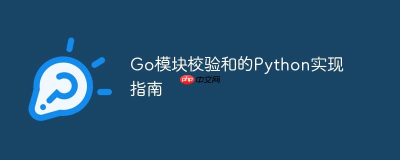 Go模块校验和的Python实现指南