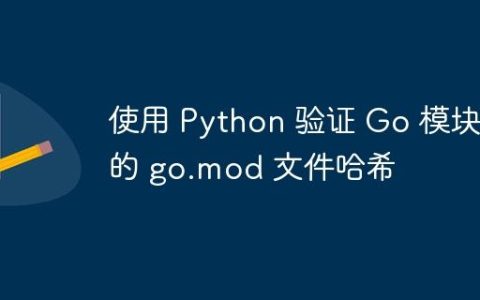 使用 Python 验证 Go 模块的 go.mod 文件哈希