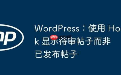 WordPress：使用 Hook 显示待审帖子而非已发布帖子