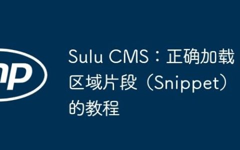 Sulu CMS：正确加载区域片段（Snippet）的教程