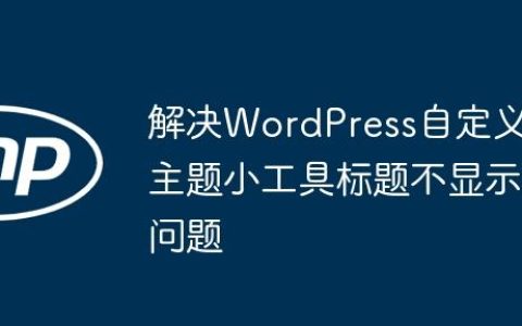 解决WordPress自定义主题小工具标题不显示问题