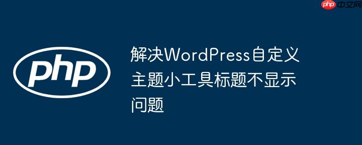 解决WordPress自定义主题小工具标题不显示问题