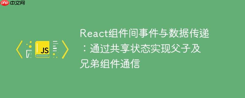 react组件间事件与数据传递:通过共享状态实现父子及兄弟组件通信