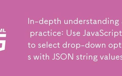 深入理解与实践：使用JavaScript选择含JSON字符串值的下拉选项