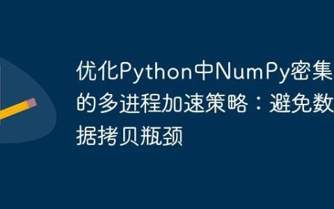 优化Python中NumPy密集计算的多进程加速策略：避免数据拷贝瓶颈