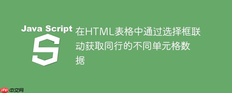 在html表格中通过选择框联动获取同行的不同单元格数据