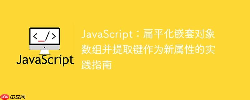 JavaScript:扁平化嵌套对象数组并提取键作为新属性的实践指南